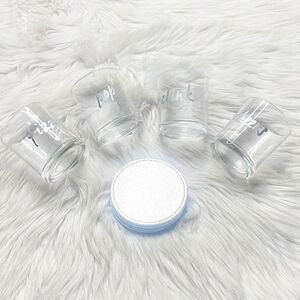 Champagne Glasses and Coaster Five Piece Gift Set Silver